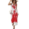 thumbnail image 3 of Green Leaf (White - Red) Sleeveless Dress women clothing new arrivals elegant dresses plus sizes, 3 of 7