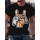 thumbnail image 1 of 1pc Men's Casual Crew Neck T-Shirt, 100% Cotton Knit Fabric, Novelty Gaming Controller Print, Short Sleeve, Regular Fit, Summer Comfort Tee, Funny Graffiti Pattern, Digital Print, Summer Gifts, 1 of 5