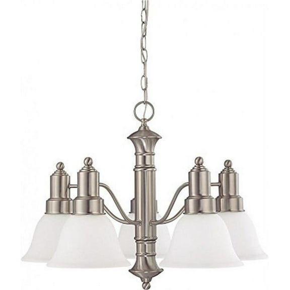 Nuvo 60-3242 - Gotham - 5 Light 25" Chandelier w/ Frosted White Glass