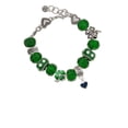 thumbnail image 2 of Delight Jewelry Silvertone Mini Two Sided Blue Heart - Green Irish Luck Bead Charm Bracelet, 7.5", 2 of 4