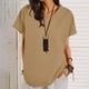 thumbnail image 2 of Vestidos Casuales Para Mujer, Blusas De Mujer De Moda Moda de verano para mujer, cuello en V, ocio, manga tres cuartos, color liso, 2 of 6