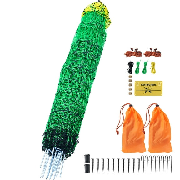KFFKFF 42" H x 164" L Electric Mesh Fence Kit with Post Staples Sheep Fence