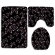 thumbnail image 1 of Juego de alfombras de baño ABPHQTO mariposa negra 3 piezas contorno tapa de inodoro, 1 of 2