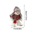 thumbnail image 3 of HBBKVI Christmas Decor Cute Skiing Snowman Crochet Toy Christmas Handmade Gift Indoor Skiing Snowman Sculpture Winter Desktop Decor Tiered Tray and Home Decor Xmas Holiday Gift, 3 of 6