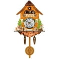 thumbnail image 1 of Antique Wooden Cuckoo Clock with Auto Swing Bell Pendulum for Home Decor, Traditional Northwest European Style (CM002), 1 of 8