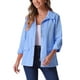 thumbnail image 4 of Chaquetas utilitarias para mujeres INSPIRE CHIC con cintura ajustable, bolsillos con solapa, chaquetas con cremallera y botón, color azul claro, talla S, 4 of 6