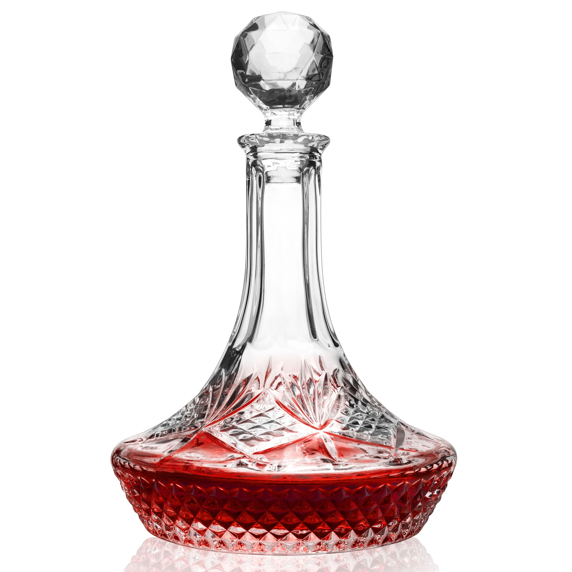 KANARS Wine Decanter Carafe Crystal Liquor Wine Pitcher with Stopper, Hand-Blown Red Wine Decanter Aerator 1250ml/42oz for Home Bar Dinner Party