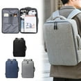 thumbnail image 1 of Mochila para portátil (1 unidad), bolsa de viaje de negocios (41 x 29 x 11 cm), puerto de carga, de poliéster, con llavero y silbato de emergencia para viajeros (negra)., 1 of 9