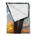 thumbnail image 2 of Willow Tree Soft Flannel Fleece Throw Blanket, Dramatic Scenery Nature View Sunrise over the Lake Reflection on the Water, Cozy Plush for Indoor and Outdoor Use, 70" x 90", Multicolor, by Ambesonne, 2 of 5
