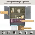 thumbnail image 7 of Resenkos 2-Doors Bathroom Wall-Mounted Medicine Cabinet with Towel Bar-Gray, Wall Cabinet for Bathroom Laundry Room Kitchen, 7 of 7