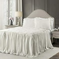 thumbnail image 1 of Lush Decor Ravello Jupe à Volants Couvre-Lit Blanc Style Shabby Chic Ferme Léger Ensemble 3 Pcs Queen, 1 of 4