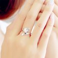 thumbnail image 3 of Anillo ajustable con apertura de plata de ley 925, joyería de moda, regalo de cumpleaños glamuroso, 3 of 5