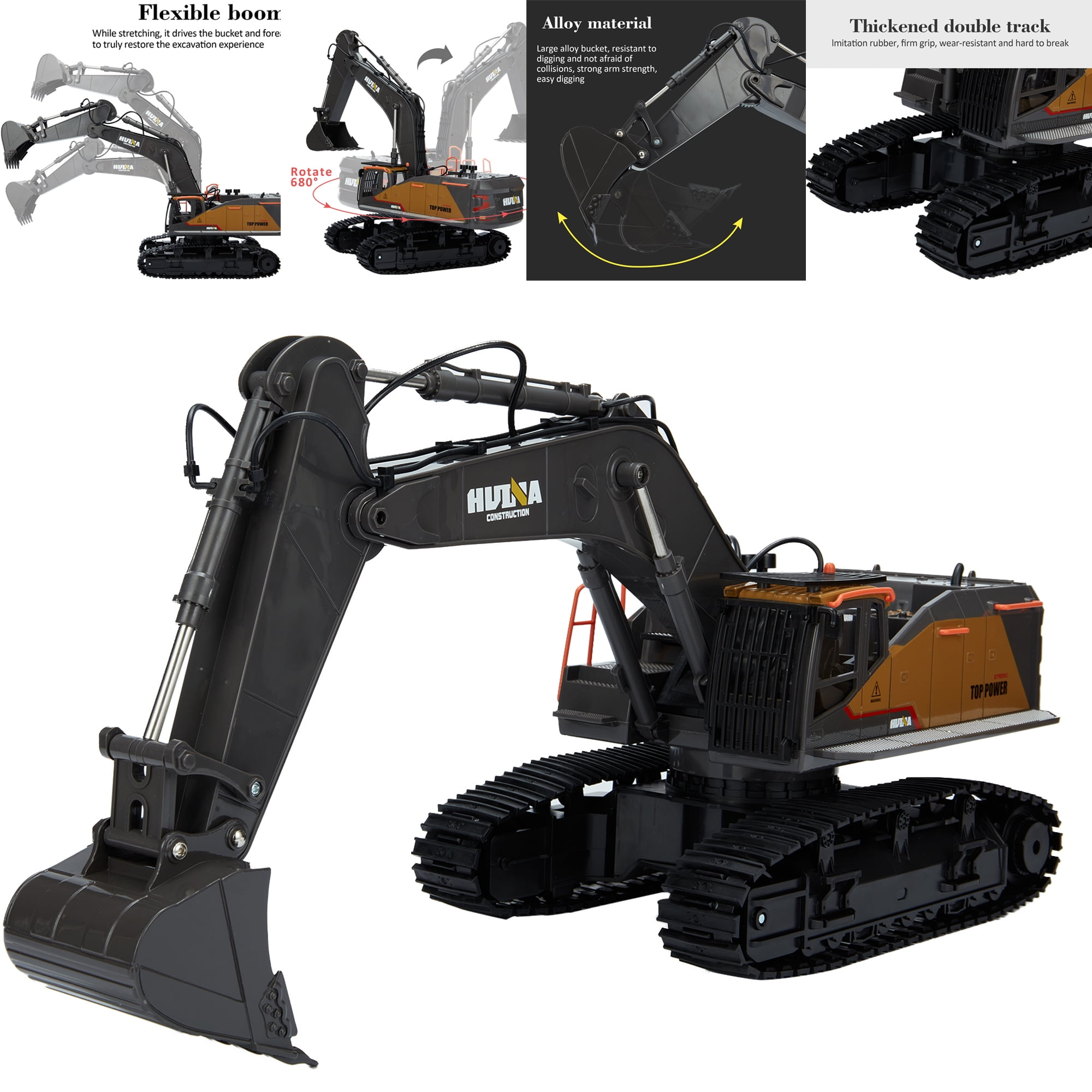 YouLoveIt Alloy Excavator RC Truck 22 Channel Full Functional Remote Control Excavator