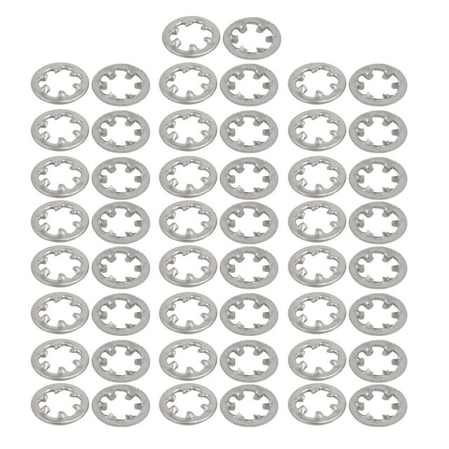 Unique Bargains Rondelle de Verrouillage Interne en Acier Inoxydable 3mm Diamètre Intérieur Ton Argent 50 Pcs