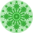thumbnail image 1 of Ahgly Tapis Rond Lavable en Machine Intérieur Transitionnel Vert, 5 Pieds Rond, 1 of 7