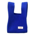 thumbnail image 4 of Bolso tejido para hombro y muñeca, bolso para axilas, organizador versátil, capacidad tejida para mujer Azul, 4 of 8