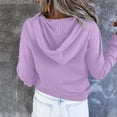 thumbnail image 4 of Womens Hoodies Half Boutton Drawstring Hooded Sweatshirts Lightweight Pullover Tops With Pocket, 4 of 6