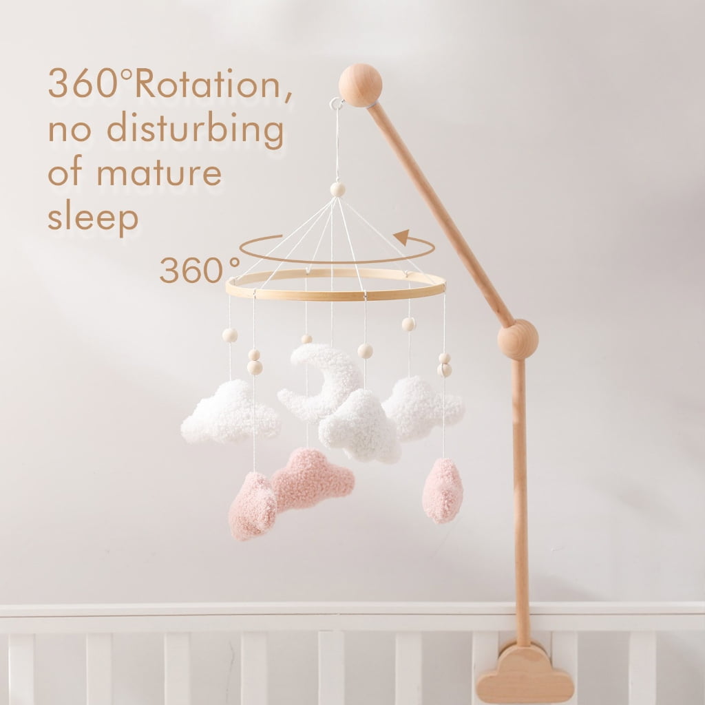 Sinyiin Musical Baby Crib Mobile With Cloud Moon Design Stimulating Senses Through Color Sounds For Early Development