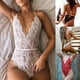 thumbnail image 2 of Sexy Hollow Lencería Body Mujeres Sujetador Conjunto De Encaje Perspectiva V Profundo Caliente Ropa Interior Erótica Halter Abiertopangjing, 2 of 4