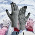 thumbnail image 5 of Opolski Usb Heated Winter Gloves Electric Heated Gloves Usb Winter Warm Knitted Touchscreen Mittens for Outdoor Cycling Skiing Grey, 5 of 8