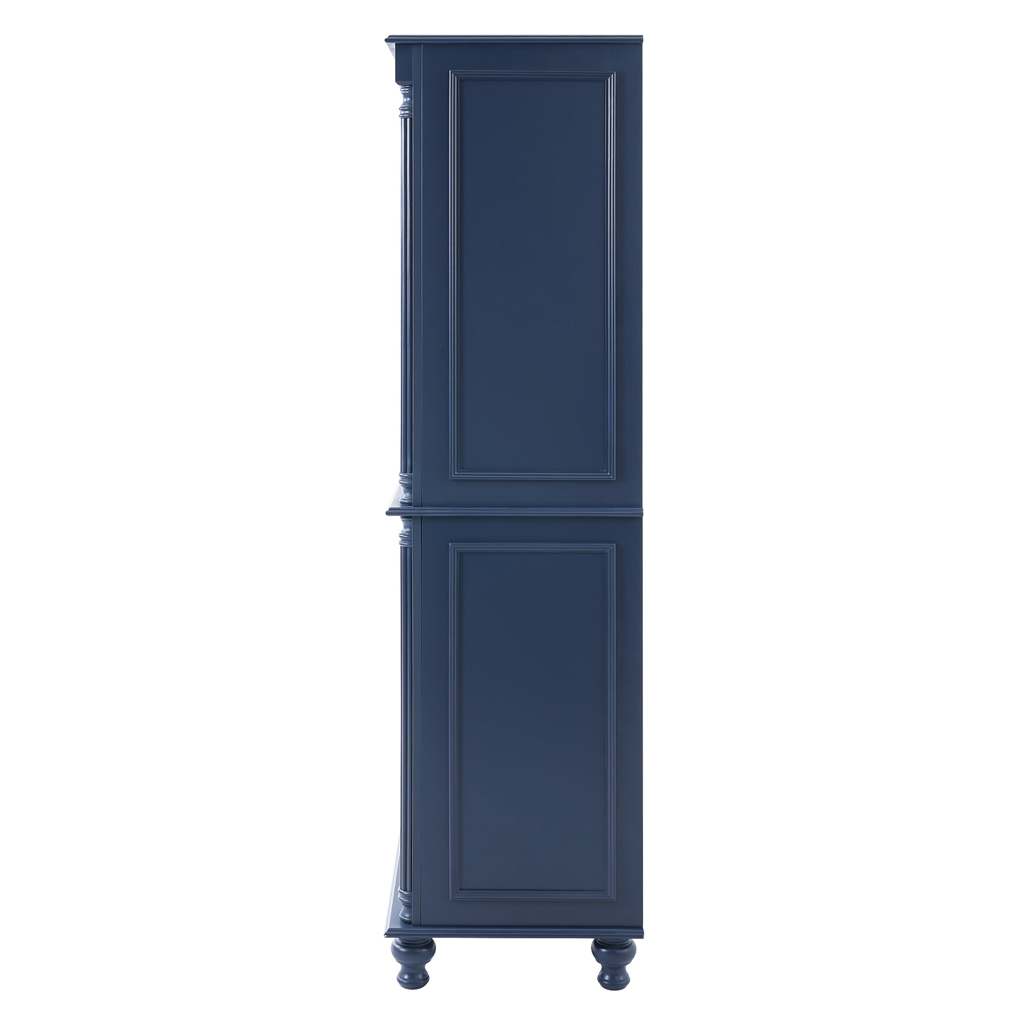 Euroco Freestanding Large Kitchen Pantry , 43.3x20x77.3inch Tall Storage Cabinet Cupboard with 6 Door Shelves, 2 Adjustable Shelves and 5 Drawers,Blue
