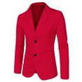thumbnail image 1 of INSPIRE CHIC Men's Notched Lapel Long Sleeve Knit Blazer with Pockets, 1 of 7