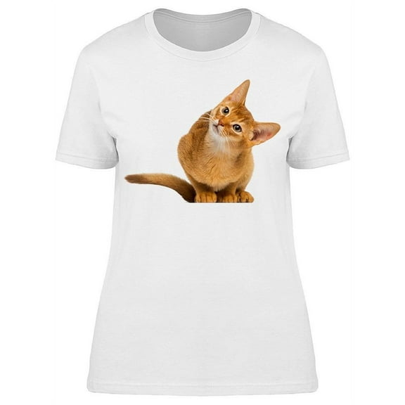 Abyssinian Kitten Looking Up T-Shirt Women -Image by Shutterstock, Female Medium