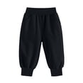thumbnail image 7 of Rrxhxhs Pants for Girls Solid Color Elastic Waist Loose Fleece Casual Athletic Joggers with Patch Pockets,Black,2-3 Years, 7 of 7