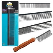 Master Grooming Tools Xylan Combs — Coated Combs for Grooming Dogs - Medium/Coarse, 7½"