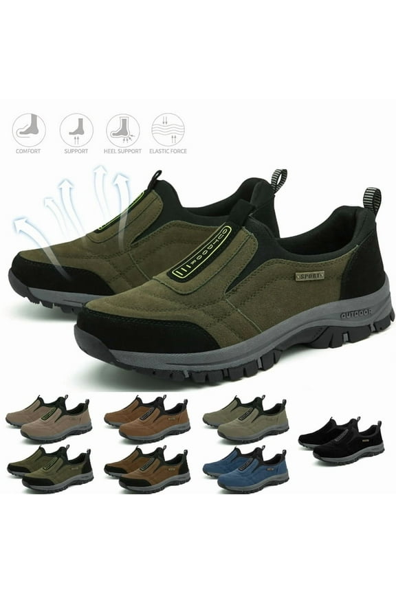 Enjerr Orthopedic Shoes Men, 2025 New Arch Support Orthopedic Shoes Men Slipon Green 7