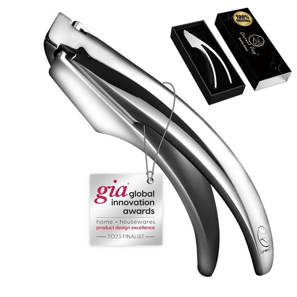No Peeling Required Garlic Press Stainless Steel with Detachable Handle for Fine Mincing-Premium Garlic Mincer Tool, Rust-Proof,