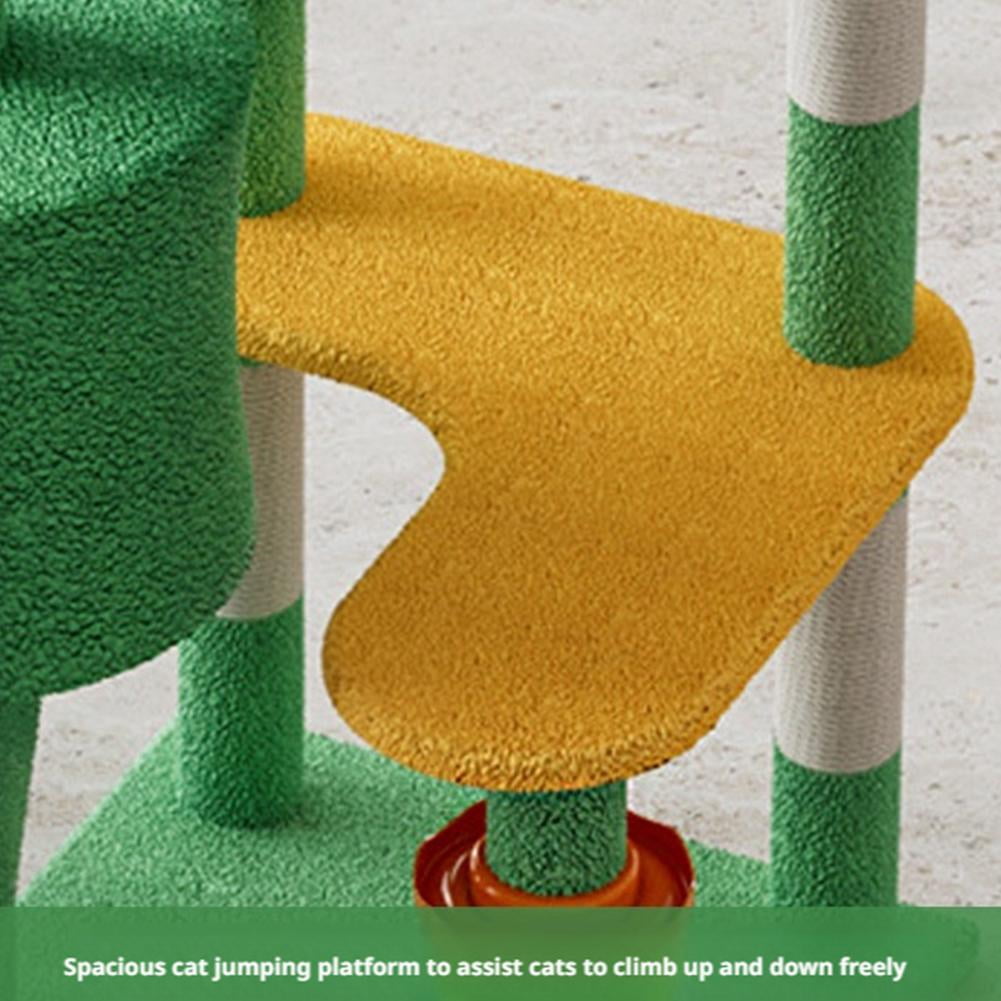 71in Cat Tree Tower, 6 Level Cactus Style Cat Tree,Multifunctional Cat Tree with Cat Hanging Play Ball, Sleep Bowl, Cat House, Scratching Post, and Cat Rolling Play Toy, All in One Cat Tree