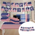 thumbnail image 2 of SLYNSHome American Flag Banner Patriotic Party Supplies 4th of July Decorations Independence Day Tableware for Memorial Day,Veterans, 2 of 7