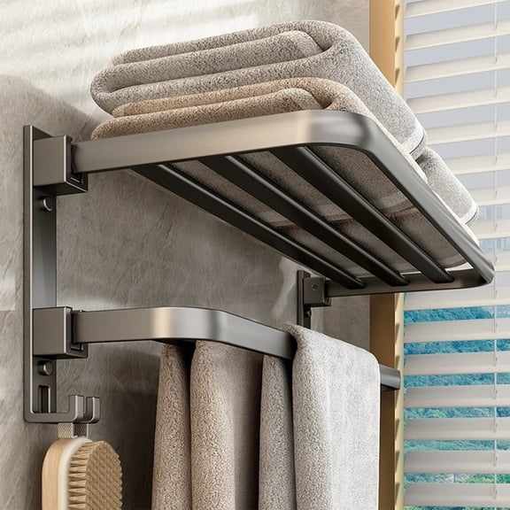 Leodye 1PCS Self-adhesive No-drill Bathroom Shelf, Stable Wall Rack for Washroom Balcony Daily Supplies Arrangement -15.74*8.46*6.81IN