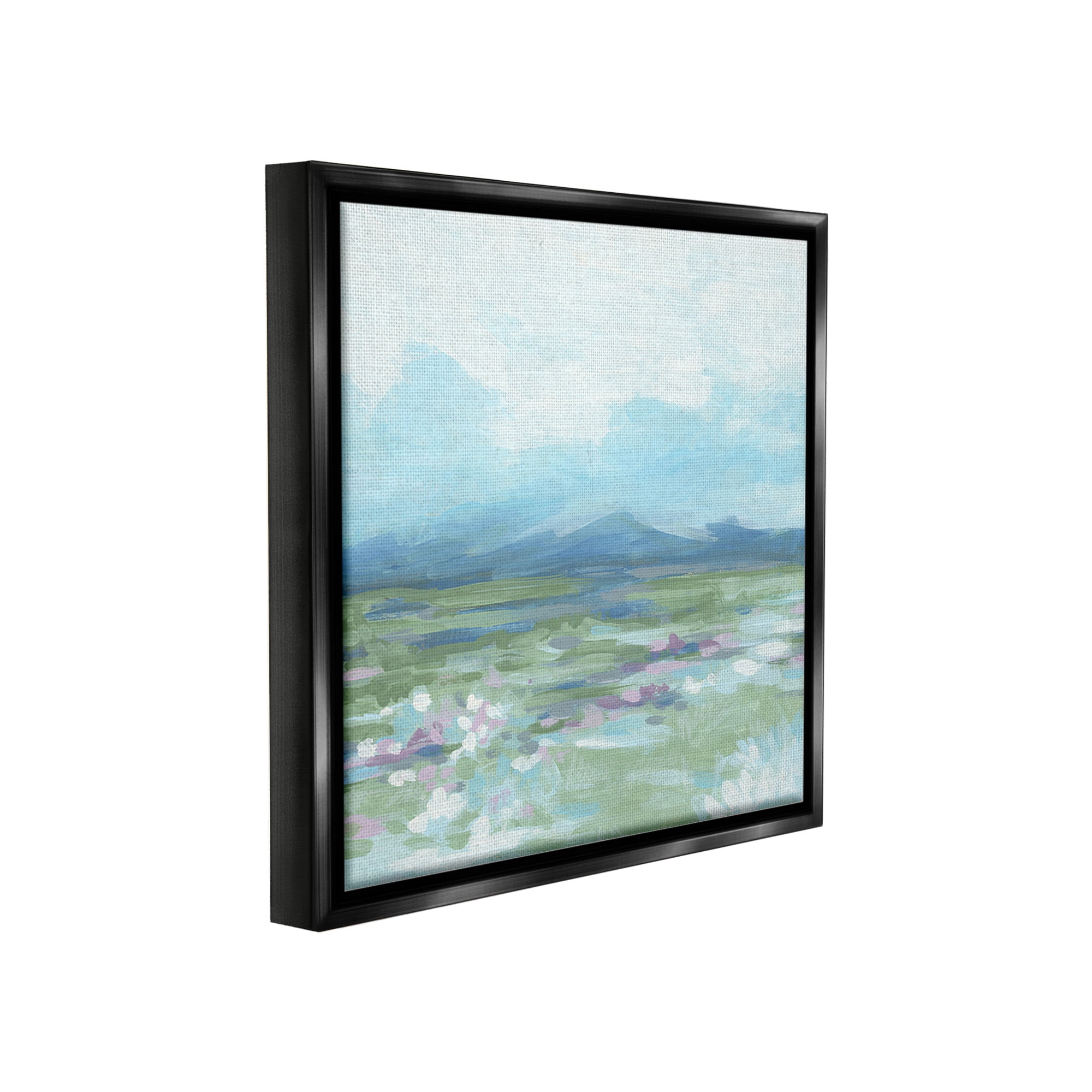 Stupell Industries Foggy Mountain Valley Landscape Painting Black Floater Framed Canvas Art Print Wall Art, 18 x 18