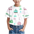 thumbnail image 1 of VOAVEKE T-Shirt d'Été Uni pour Tout-Petits, Haut Décontracté pour Enfants, T-Shirt Tendance pour Enfants, T-Shirt Imprimé Col Rond Confortable, Blouse à Manches Courtes Décontractée, 1 of 5