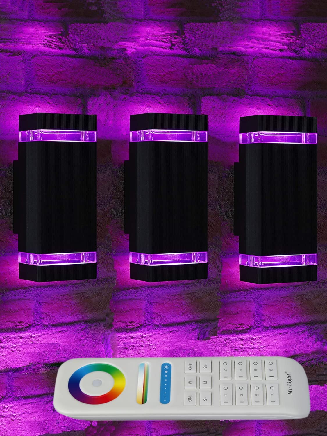 Up and Down Outdoor Wall Lights, Sigalect Mi.Light Remote Control Warm White 1000lm Color