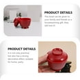 thumbnail image 4 of FONDOTIN Japanese Dishes Miso Bowl with Lid Round Red Plastic Dust-proof 1 Set, 4 of 5