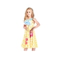 thumbnail image 4 of Robe Fille Jaune à Carreaux Floraux Robe d'Été Décontractée Sans Manches 7 Ans, 4 of 7