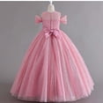 thumbnail image 6 of WMQPNNS Flower Girls Dress Sparkle Tutu Dress Girls Dresses Cold Shoulder Long A Line Wedding Party Ball Gown Girl Clothes, Dress for Age 9-10 Years, Pink, 6 of 6