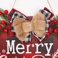 thumbnail image 3 of Merry Christmas Hanging Sign Wooden Wreath with Bow for Home, 3 of 10