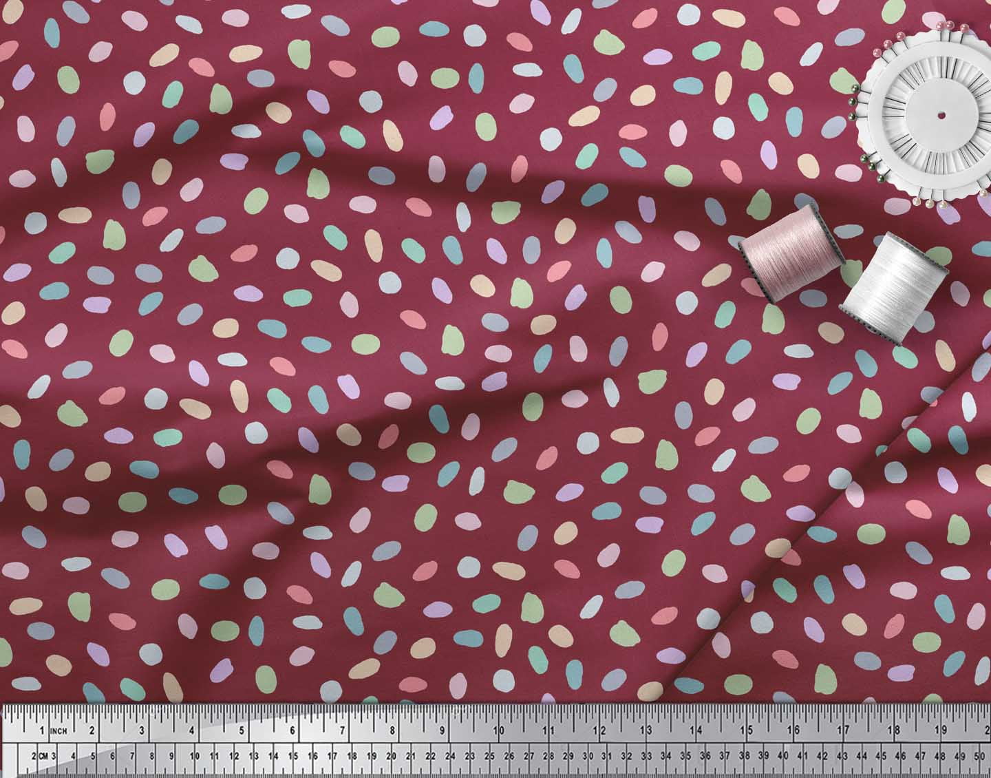 Soimoi Red Cotton Poplin Fabric Brush Stroke Abstract Print Fabric by Yard 42 Inch Wide