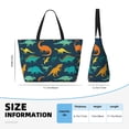 thumbnail image 4 of Fotbe Colorful Dinosaur Bolsa de Viaje para Playa - Resistente al Agua, Bolsa Tote de Gran Capacidad y Ligera con 7 Bolsillos para Mujeres y Hombres, 4 of 7
