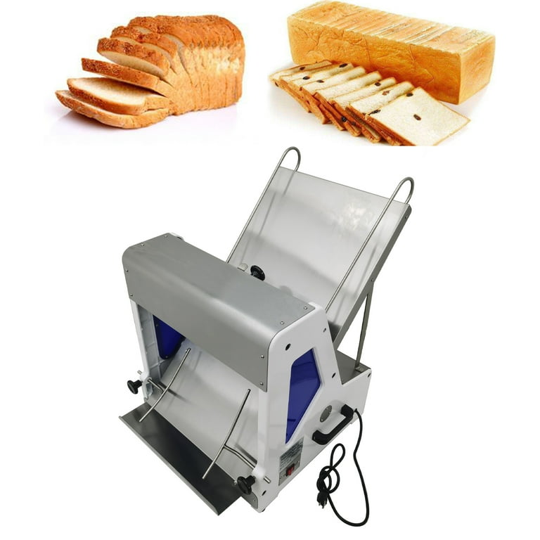 Techtongda 31 Pcs Commercial Automatic Electric Bread Slicer Machine Toast Bread Slicer Bread Cutting Machine Stainless Steel, Size: 37.9, Silver