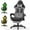 LW31-Gray, variant on Luxvie Gaming Chair with Footrest Velvet Fabric High Back Ergonomic Gamer Chair with Headrest and Massage Lumbar Cushion Racing Reclining Video Game Chair for Adults, Black