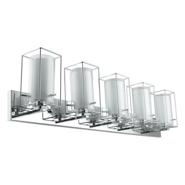 SCARLETT Contemporary 3 Light Chrome Finish Etched White Glass 22