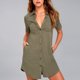 thumbnail image 3 of Vestido camisero de mujer con bolsillos Vestido camisero elegante con botones Mini vestido de viaje Hugtrwg Para estrenar, 3 of 9