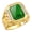 GREEN QUARTZ, variant on Men's Rings 14K Yellow Gold Ring With Diamonds and Blue Quartz Set in Designer Nugget Style Rings For Men Size 10