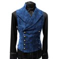 thumbnail image 2 of Joernso Casual Men Waistcoat Stand Collar Solid Color Double Breasted Slim Fit Vest for Working, 2 of 8