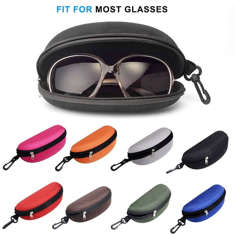 Portable Zipper Sunglasses Case with Clip, Unisex Hard Shell Box Shockproof  Protective Travel Eyeglasses Case Glasses Storage Box 